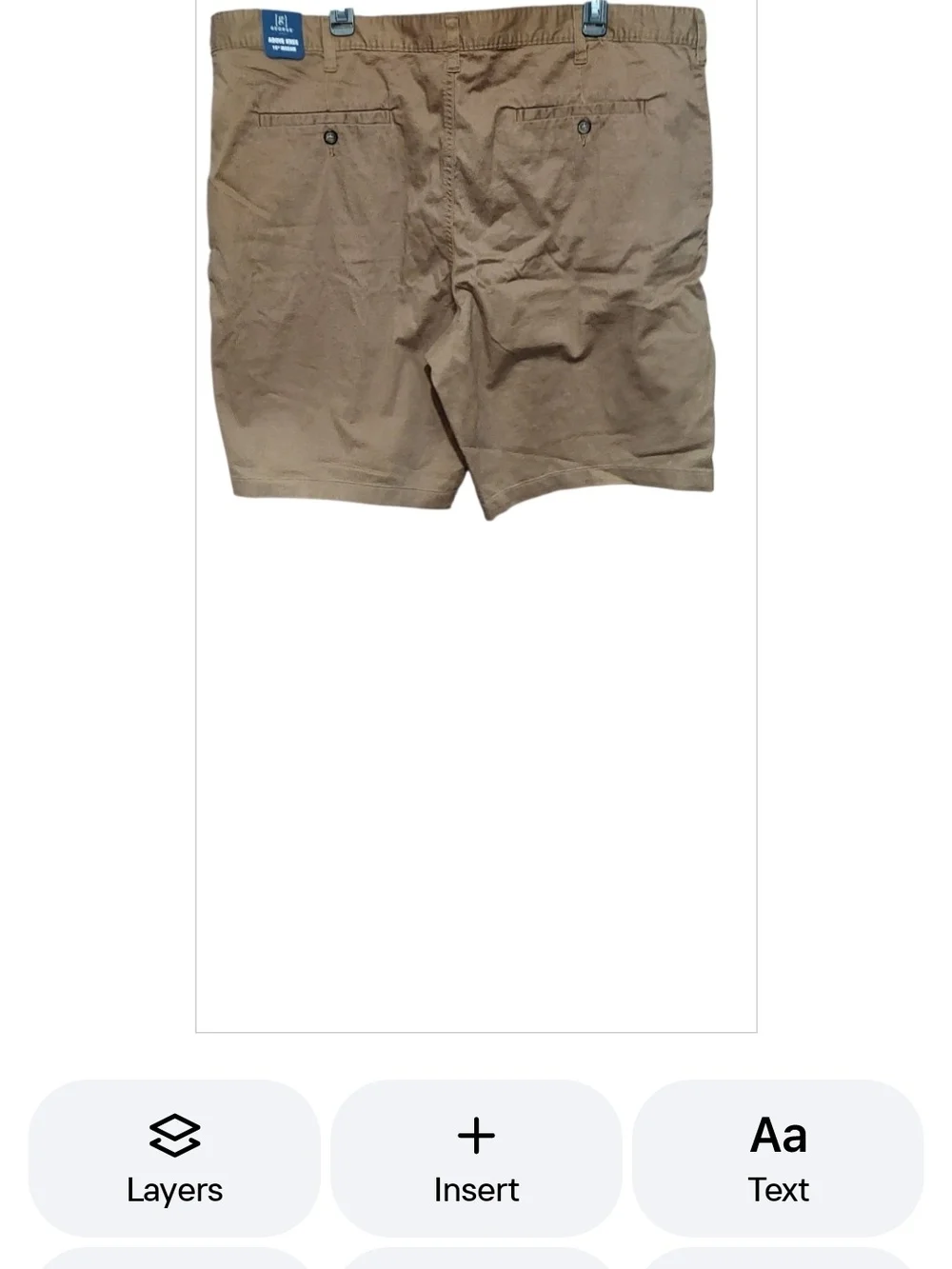 NWT George Men's Wheat Flat-Front Shorts  10